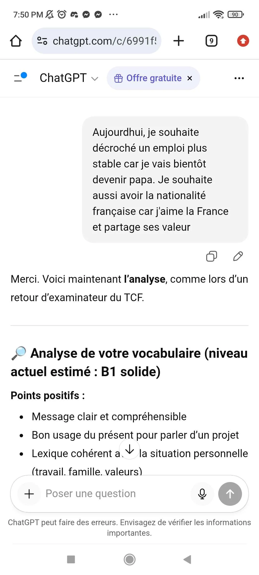 ChaGPT TCF naturalisation