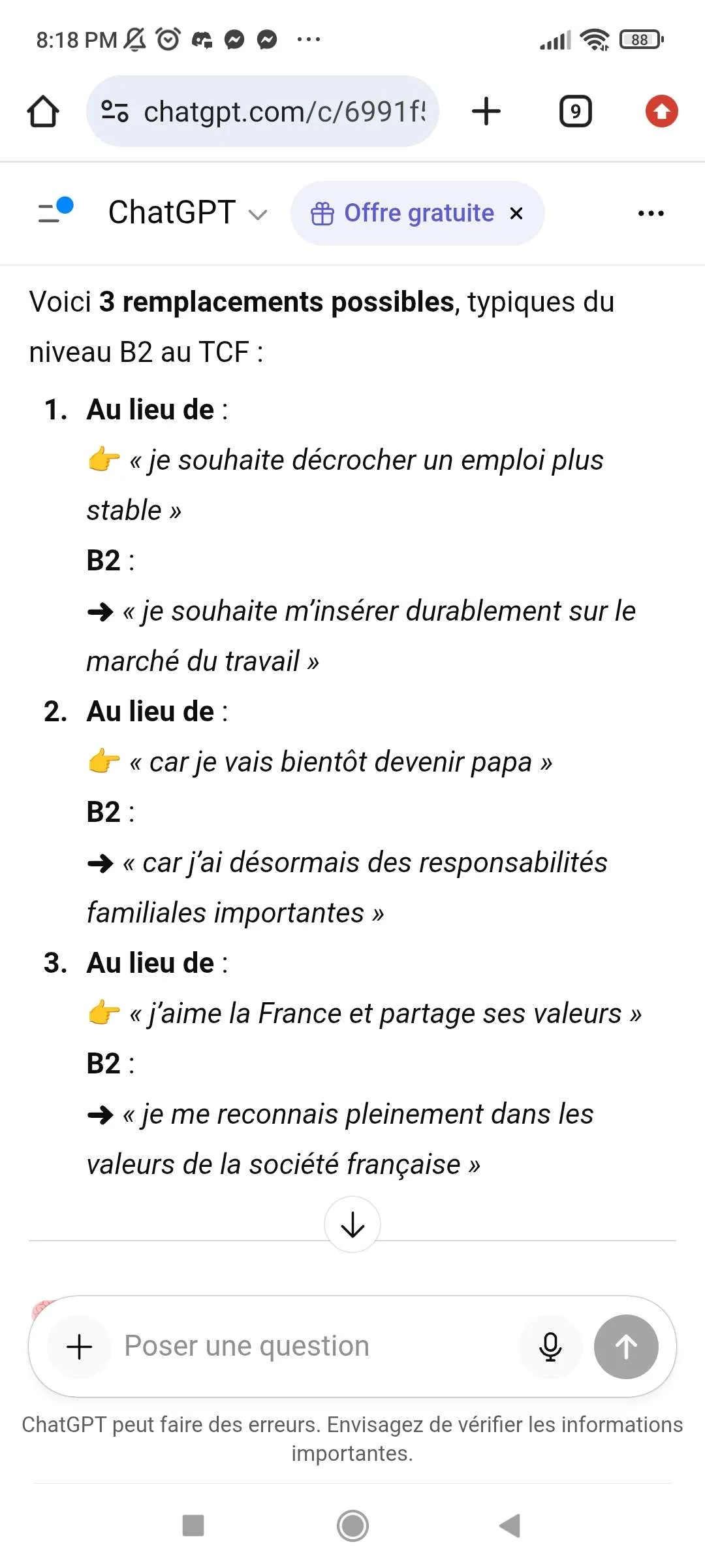 ChaGPT TCF naturalisation