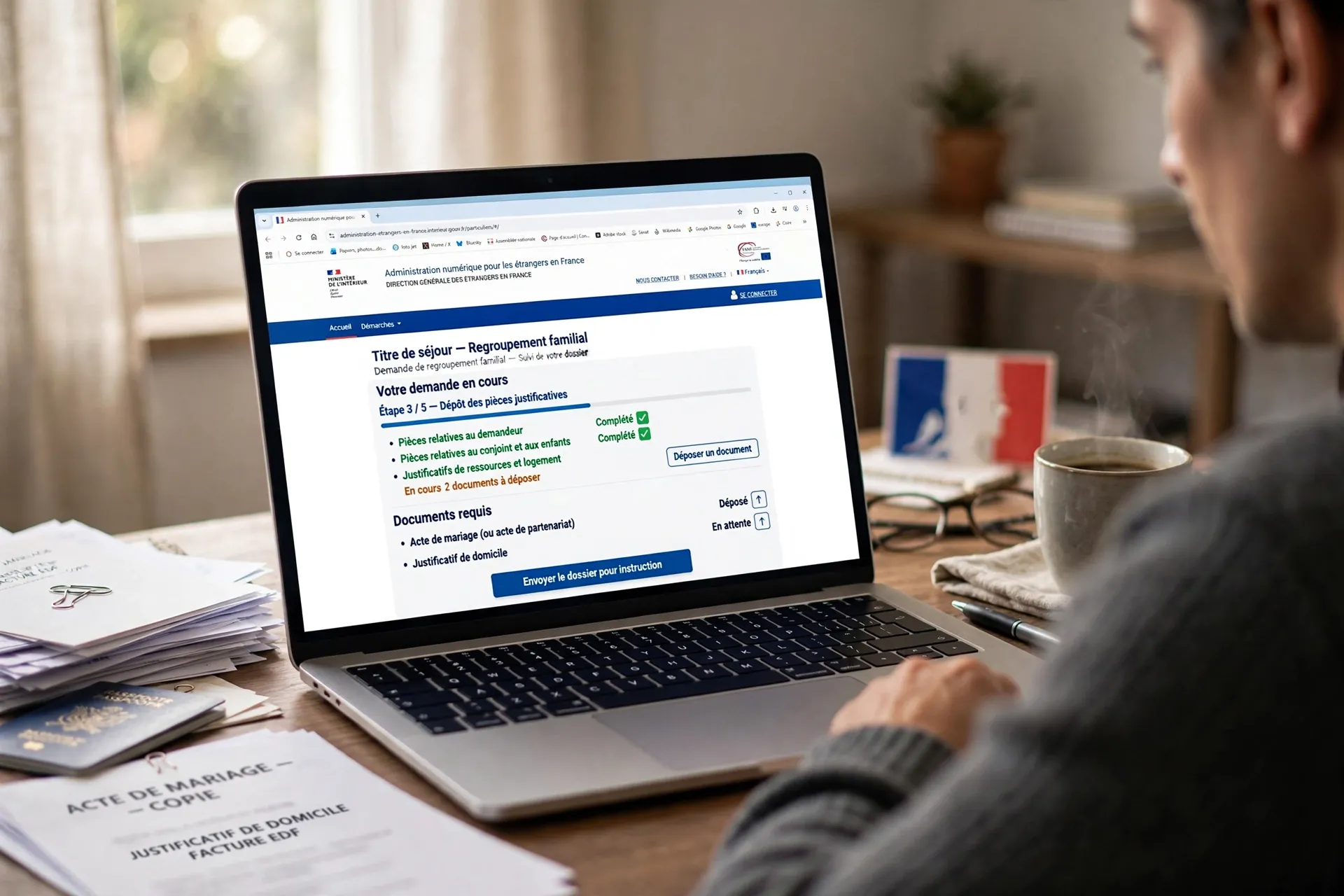 Demande regroupement familial en ligne ANEF.
